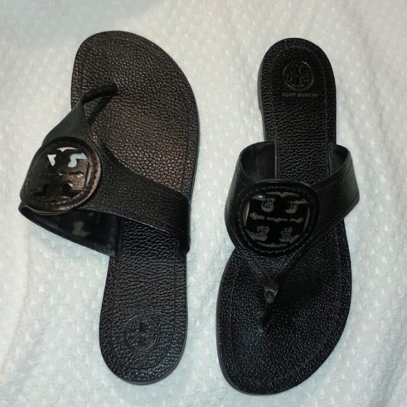 Tory Burch Black Size 11 Leather Sandals - Picture 2 of 10